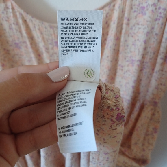 ⛔️SALE PENDING⛔️🆕NWT AE Floral Tie-Strap Babydoll Dress in 'Pink' - Picture 14 of 16